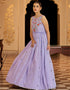 Traditional Function Wear Gown Collection Lavender Georgette Gown Close-up View